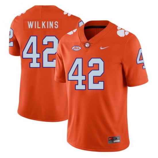 Clemson Tigers 42 Christian Wilkins Orange Nike College Football Jersey